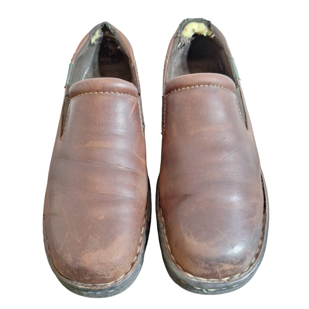Eastland Womens 8.5 M Brown Leather Slip On Loafers Comfort Shoes Clogs